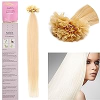 Straight Pre Bonded Nail U Tip Keratin Remy Human Hair Extensions 100s(16''0.4g/s,#613 Light Blonde)