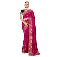 Traditional Indian Wear Blooming Saree With Beautiful Stone Work Woman Sari 5544