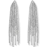 Humble Chic Simulated Diamond Long Earrings for Women - Cubic Zirconia Crystal Statement Dangle Earrings - Hypoallergenic and Safe for Sensitive Ears