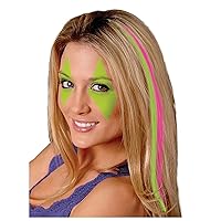 Neon Two-Tone Green & Pink Synthetic Hair Extension -15