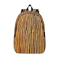 Wooden Wall Backpack Lightweight Casual Backpack Multipurpose Canvas Backpack With Laptop Compartmen