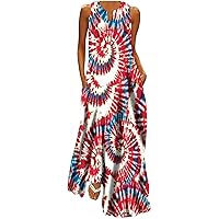 Lightning Deals of Today Prime Women's Floral Maxi Dress Elegant V Neck Sleeveless Dresses Party Cocktail Long Dress Ankle Length Casual Dresses Clearance 2024 Sale Items