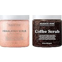 Majestic Pure Himalayan Scrub with Collagen (10 oz) and Coffee Scrub (10 oz) Bundle