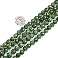 GEM-Inside Natural 8mm Green Diopside Gemstone Loose Beads Handmade Round Beads for Jewelry Making Jewelry Beading Supplies for Women