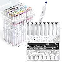 Ohuhu Alcohol Markers, 120-color Marker Set for Artists, Oahu Series,  Double Tipped Alcohol Based Art Markers for Adults Coloring Sketching  Illustration, Marker Case, Fine & Chisel