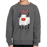 Feelin' Cool Toddler Raglan Sweatshirt - Funny Sponge Fleece Sweatshirt - Cute Kids' Sweatshirt