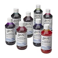 Sax Liquid Washable Watercolor Paint, 1/2 Pint, Assorted Colors, 8 Ounce (Pack of 8) - 1567858