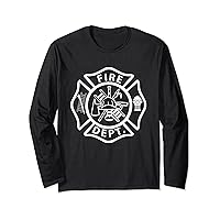 Fire Department Logo Uniform Fireman Symbol Firefighter Gear Long Sleeve T-Shirt