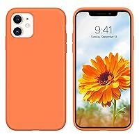 GUAGUA Compatible for iPhone 11 Case Liquid Silicone Soft Gel Rubber Slim Lightweight Microfiber Lining Cushion Texture Cover Shockproof Protective Anti-Scratch Case for iPhone 11 6.1 Inch 2019 Orange