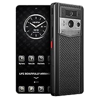 METAVERTU 2 Carbon Fiber 5G AI Phone, Unlocked Android Web 3.0 Smartphone, 3 Systems, 50MP Camera, 120Hz 1.5K 1260×2800 AMOLED Display, Dual SIM, 65W Fast Charge (Black(Silver Case), 512 GB)