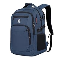 17 Inch Laptop Travel Backpack for Men with USB Charging Port Anti Theft Backpack with Luggage Strap Business Computer Bags Durable 17.3 Inch Work Backpack for Laptop