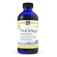 ProOmega Liquid, Lemon Flavor - 8 oz - 2840 mg Omega-3 - High Potency Fish Oil with EPA & DHA - Promotes Brain, Eye, Heart, & Immune Health - Non-GMO - 48 Servings
