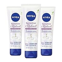 Sensitive and Radiant Face and Body Cream, Face Cream for Dry Skin, Body Cream for Sensitive Skin, 6.8 Ounce Tube, Pack of 3