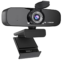 1080P HD Webcam with Microphone for Desktop, USB Computer Camera with Web Cam Cover&Web Camera Stand, 110-degree Wide Angle Streaming Webcam for PC Zoom/Video Calling/Gaming/Laptop/Conferencing