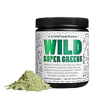Raw Super Greens Powder Daily Juice Drink with Probiotics and Digestive Enzyme Blend - Whole Food Sourced, 46 Plant-Based Nutrients, Non-GMO, Spirulina, Chlorella, Wheatgrass (30 Servings)