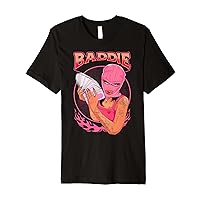 Baddie Bad Girl Stack Of Cash Pink Style Sassy Character Premium T-Shirt