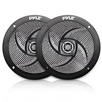 Pyle Marine Speakers - 6.5 Inch 2 Way Waterproof and Weather Resistant Outdoor Audio Stereo Sound System with 240 Watt Power - 1 Pair - PLMRS6B (Black) - (Packaging may vary)