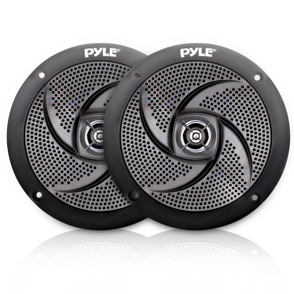 Pyle Marine Speakers - 6.5 Inch 2 Way Waterproof and Weather Resistant Outdoor Audio Stereo Sound System with 240 Watt Power - 1 Pair - PLMRS6B (Black) - (Packaging may vary)