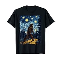 Bigfoot Shirts For Men Women - Bigfoot Starry Night Van Gogh T-Shirt