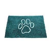Dog Gone Smart Dirty Dog Microfiber Paw Doormat - Muddy Mats For Dogs - Super Absorbent Dog Mat Keeps Paws & Floors Clean - Machine Washable Pet Door Rugs with Non-Slip Backing | Medium Petrol
