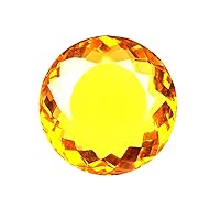 93.70 Ct Yellow Citrine Round Shaped Gemstone Used for Jewelry Crafting