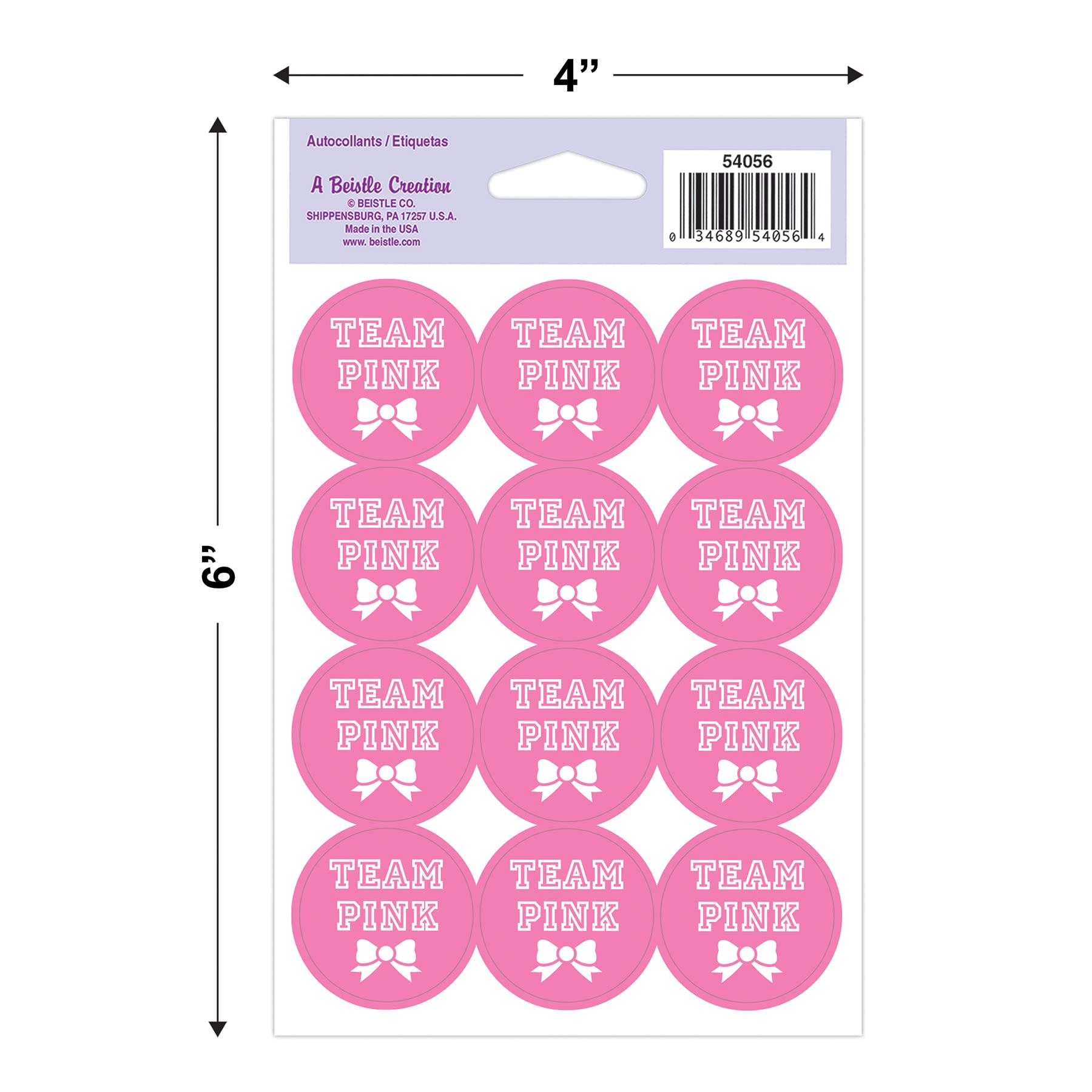 Beistle 2 Sheets Gender Reveal Party Supplies Team Stickers-Boy Or Girl Baby Shower Decorations, 4