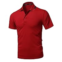 Men's Solid Cool Dri-Fit Active Leisure Short Sleeve Polo T-Shirt Tee