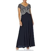 J Kara Women's Cap V-Neck Beaded Dress