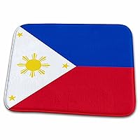 3dRose Flag of The Philippines Filipino Blue red White with... - Bathroom Bath Rug Mats (rug-159807-1)