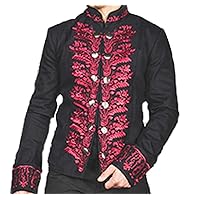 Handmade Cotton Vintage Tailcoat Jacket Men-Beautifully Embroidered Frock Coat Men KENTZ