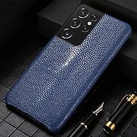 Lychee Texture Matte Leather Cover Case for Samsung Galaxy S21 Ultra S8 S10 S9 S20 S21 Plus Note 20 10 M31 M21 A52 A31 A50 A51 A71,Blue,for Galaxy M21