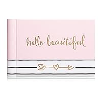 Pearhead Hello Beautiful Brag Book, Baby Girl Photo Album, Newborn Keepsake Book, Gift For New And Expecting Parents, Pink