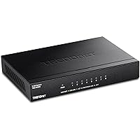 TRENDnet 8-Port Unmanaged 2.5G Gaming Switch, 8 x 2.5GBASE-T Ports, 40Gbps Switching Capacity, Backwards Compatible with 1000Mbps Devices, Fanless, Wall Mountable, Lifetime Protection, Black, TEG-S380