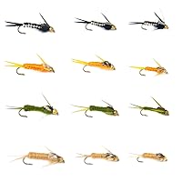12 / 24Pack All-Time Favorites Dry Fly, Wet Fly and Nymph Fly Lure Assotment for Trout Fly Fishing