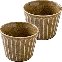 Minoru Pottery Mino Ware Tetote Free Cup Walnut Set of 2