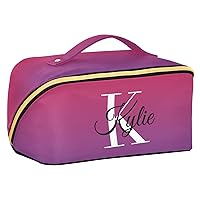 Purple Gradient Personalized Makeup Bag Custom Cosmetic Bags for Women Travel Makeup Bags for Women Cosmetic Bag Organizer Makeup Pouch Toiletry Bag for Travel Toiletries Daily Use Cosmetics