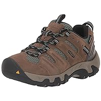 KEEN Women's Headout Low Height Waterproof All Terrain Hiking Shoes, Shitake/Dark Forest, 8.5 US