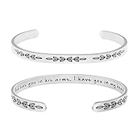 JoycuFF Inspirational Bracelets for Women Hidden Message Mantra Cuff Bangle Stainless Steel Friend Encouragement Gift