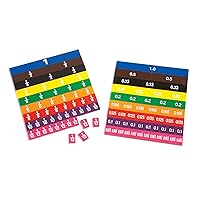 Learning Advantage Fraction/Decimal Tiles - Set of 51 - Double-Sided Rainbow Tiles - Visual, Hands-On Math Resource - Teach Fractions, Decimals and Equivalents, 7673