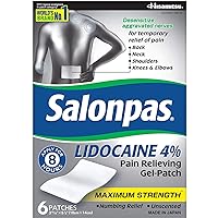 Salonpas LIDOCAINE (5 PACK Bundle) Pain Relieving Maximum Strength Gel Patch!