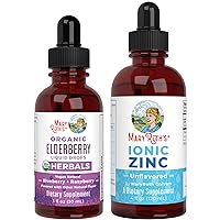 MaryRuth Organics Elderberry Syrup + Zinc Supplement Drops Bundle, 2-Pack Immune Support Liquid Supplements, Vegan, Non-GMO, USDA Organic