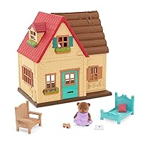 Li’l Woodzeez – Sunny Acres Country House – Dollhouse Playset with Furnitures & Accessories – 1 Doll Figure Included – Pretend Play for Ages 3+