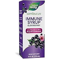 Sambucus Elderberry Immune Syrup, Daily Immune Support*, Black Elderberry Extract, Vitamin C, Zinc, Echinacea, Propolis, 4 Fl Oz (Packaging May Vary)