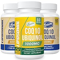 1000mg Liposomal CoQ10 Softgels 1 Pack Bundle with Liposomal CoQ10 Ubiquinol 600mg Softgels 2 Pack