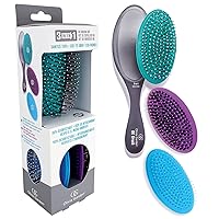 Olivia Garden OG Brush Detangler, removable cushion for easy cleaning, scalp hugging for scalp massage and custom bristles to detangle based on hair type, for wet or dry hair, women, men and children