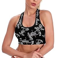 Rock&roll Women's Sports Bra Wirefree Breathable Yoga Vest Racerback Padded Workout Tank Top