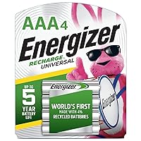 Energizer Recharge Universal Rechargeable AAA Batteries (4 Pack), Triple A Batteries