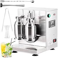 Automatic Milk Tea Shaking Machine, Electric Double Frame Milk Tea and Cocktail Shaker, 400r/min, Stainless Steel & Double Cups for for Boba Tea, Juice, Coffee, Milk, Wine, Bubble Tea