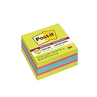 Post-it® Super Sticky Notes Cube, 3 in. x 3 in., Bright Colors, 1 Cube/Pack, 360 Sheets/Cube