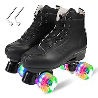 Roller Skates for Women and Men,Derby Roller Skates Professional Outdoor Indoor, Adjustable Four Wheel Senior Roller Skates
